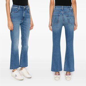 NWT Mother The Hustler Ankle Fray Mid Rise Crop Bootcut Leg Jeans Blue Size: 27